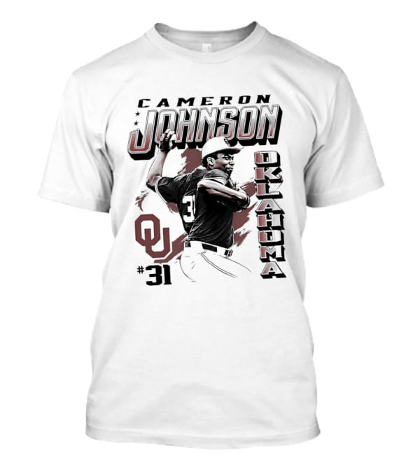 Cameron Johnson 31 Oklahoma Sooners Pitcher OU Baseball T-Shirt