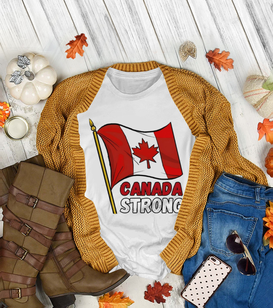 Canada Strong Maple Leaf Flag Pride T-Shirt