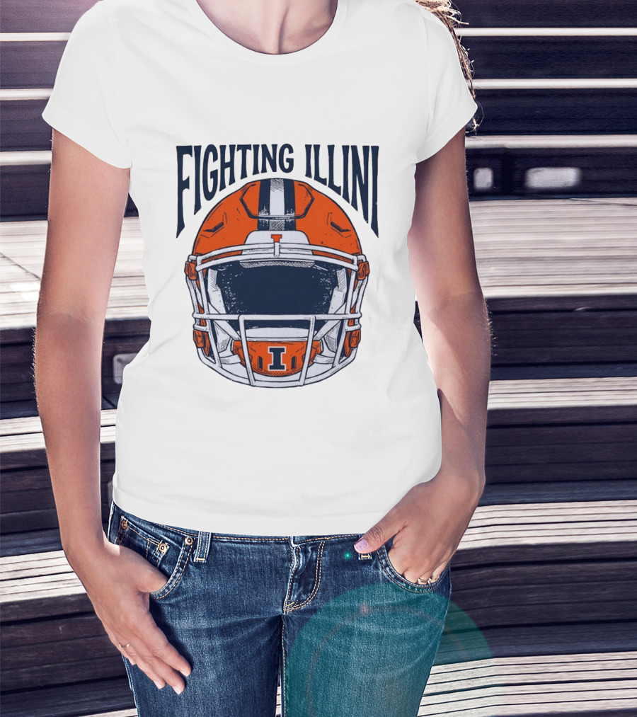 Fighting Illini Football Helmet Illinois T-Shirt