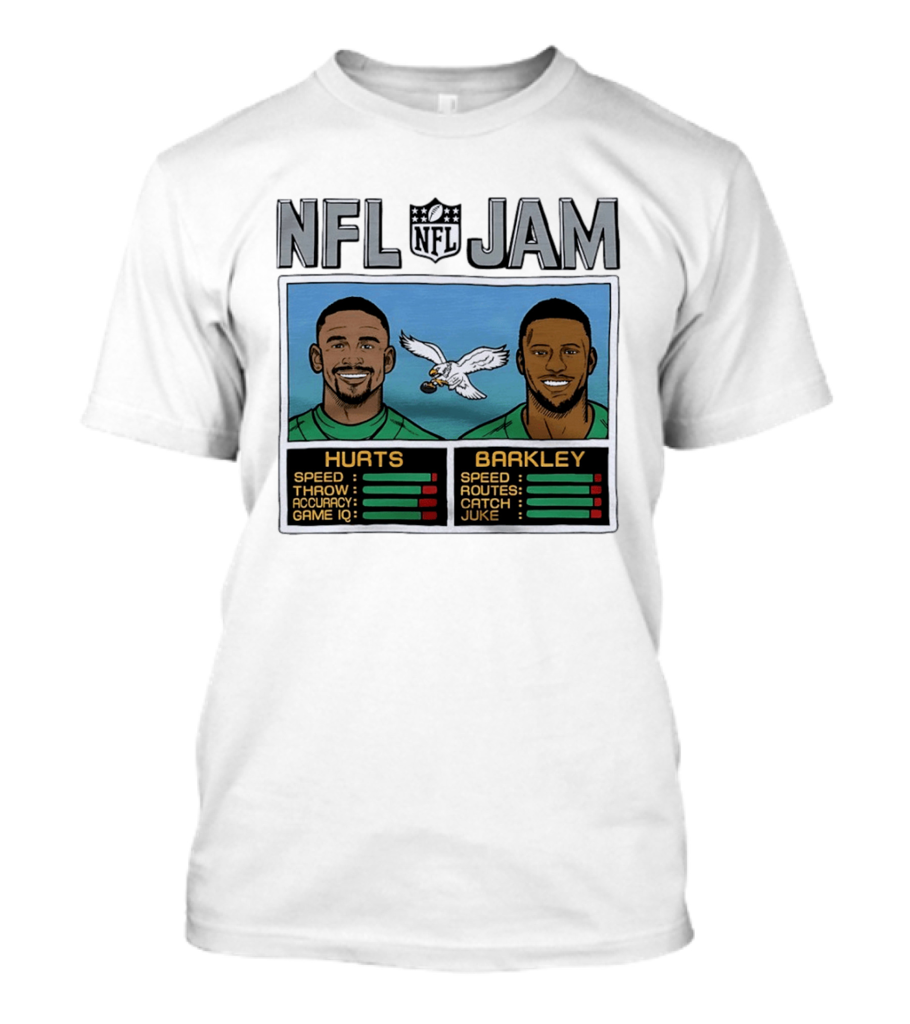 NFL Jam Jalen Hurts Saquon Barkley Philadelphia Eagles Video Game T-Shirt