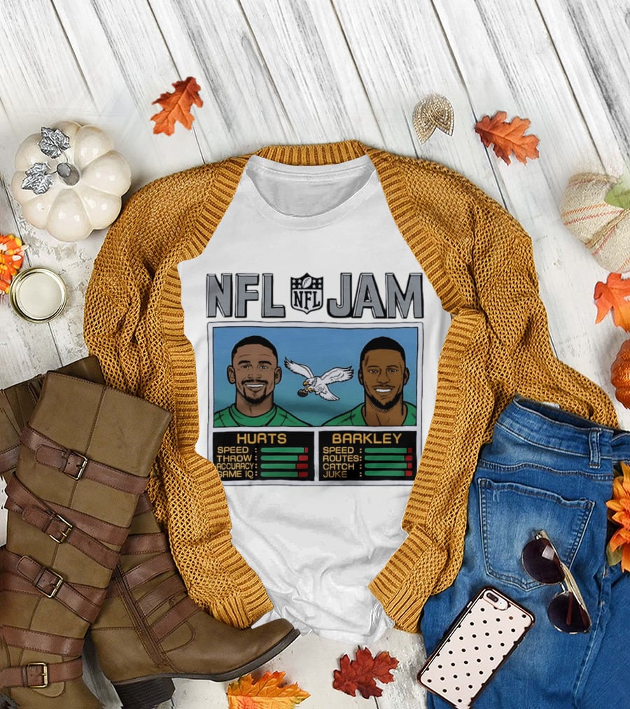 NFL Jam Jalen Hurts Saquon Barkley Philadelphia Eagles Video Game T-Shirt