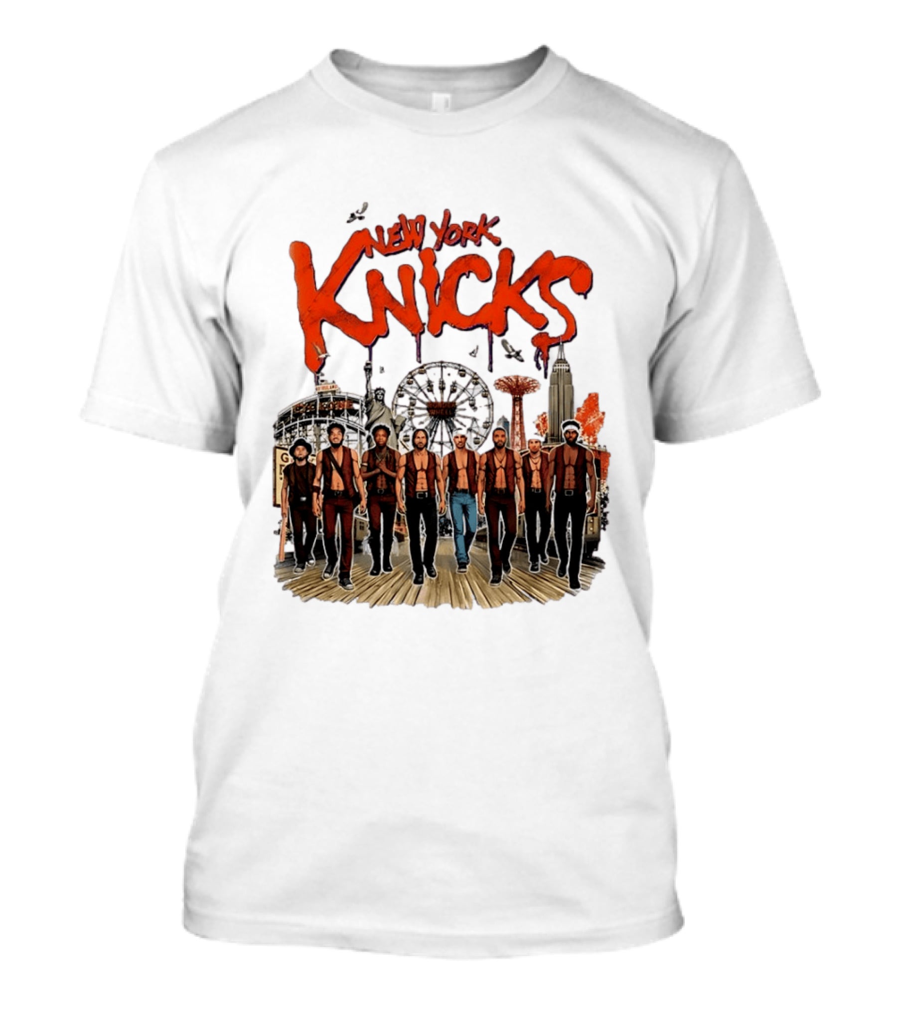 New York Knicks The Warriors Coney Island Gang Ferris Wheel Empire State Building T-Shirt