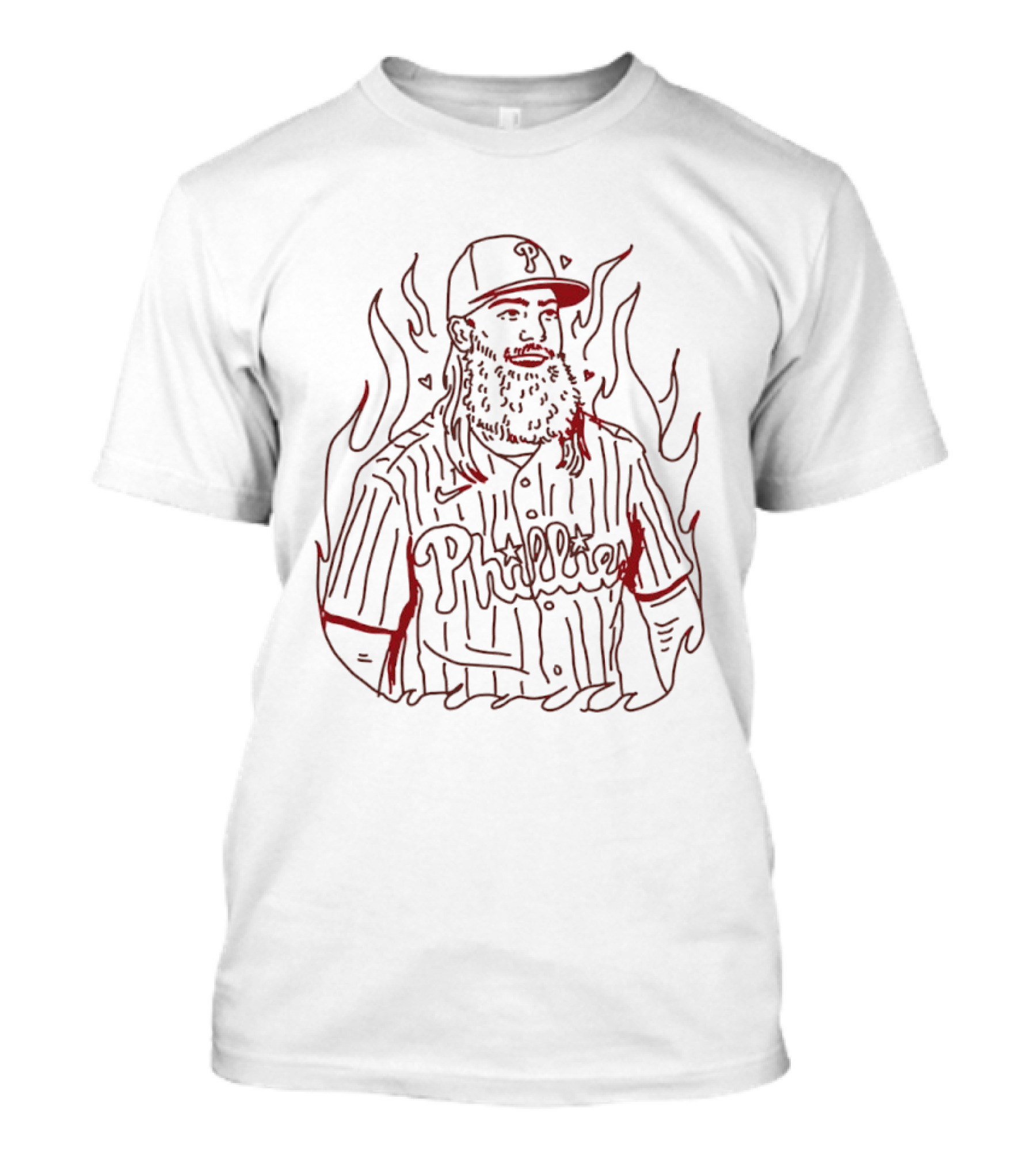 Philadelphia Phillies Brandon Marsh Fiery Sketch T-Shirt