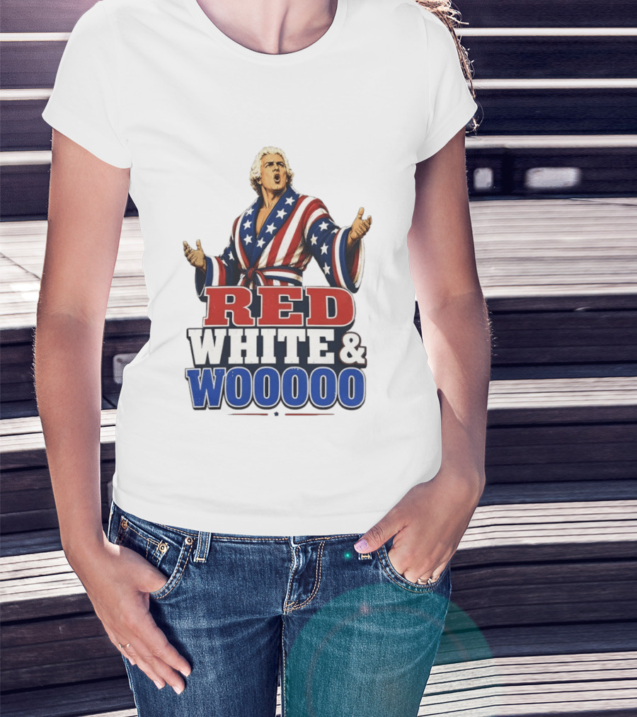 Ric Flair Red White And Woooo USA Wrestling Legend 4th Of July Celebration T-Shirt