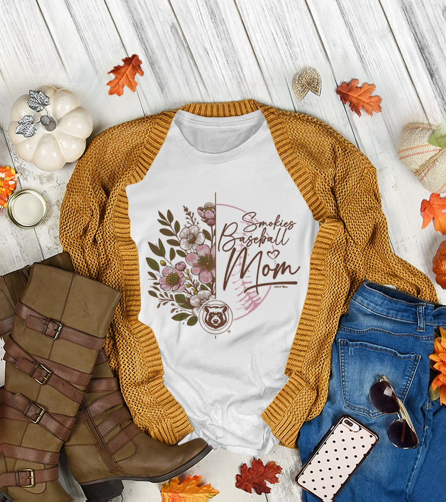 Tennessee Smokies Baseball Mom Floral Minor League Baseball T-Shirt