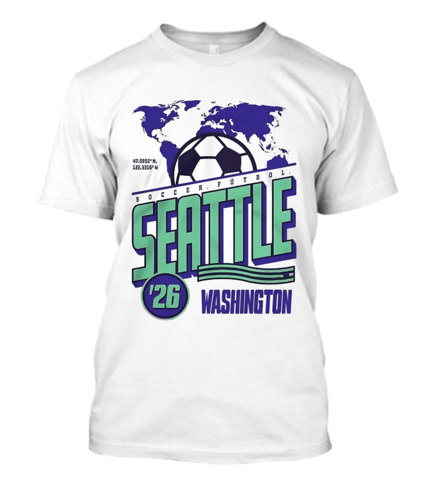 Seattle Washington Soccer Futbol 2026 World's Game T-Shirt