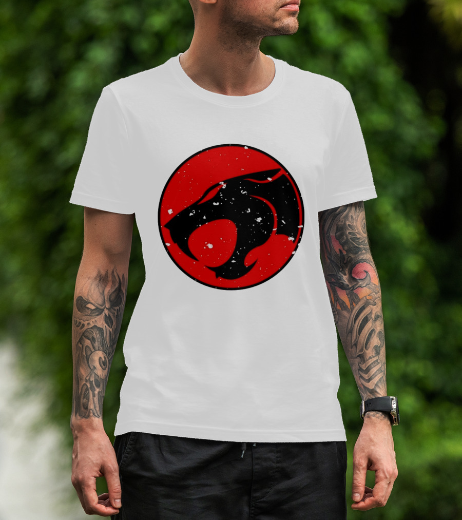 Thunder Jaguar Cat Red Circle T-Shirt