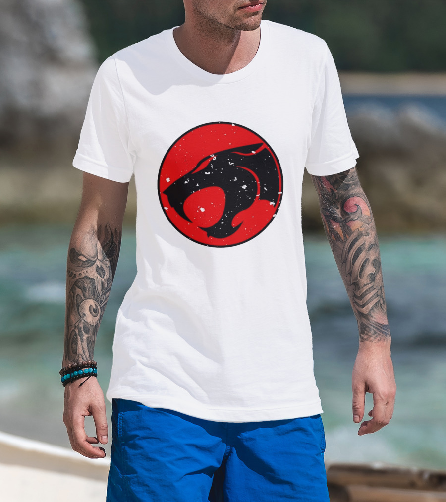 Thunder Jaguar Cat Red Circle T-Shirt