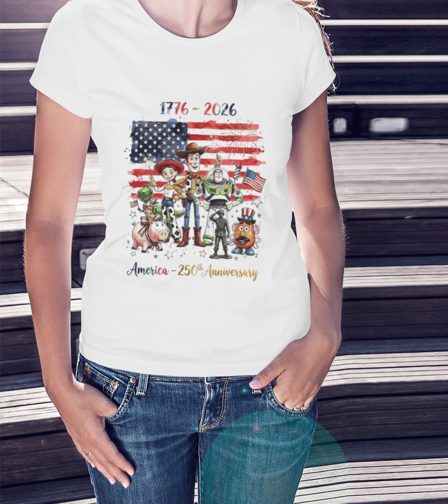 Woody Buzz Rex Hamm Jessie 1776 2026 America 250th Anniversary T-Shirt