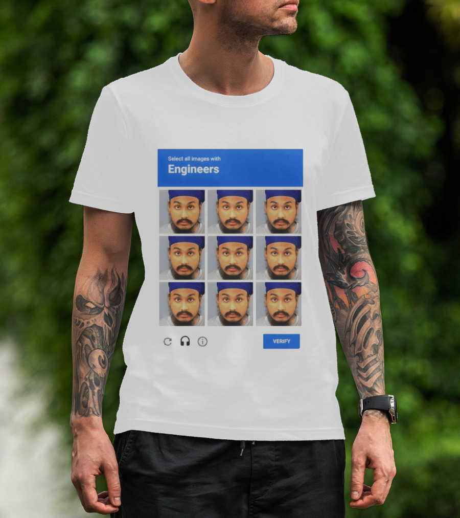 Vickrum Digwa Captcha Select All Images With Engineers Verify T-Shirt
