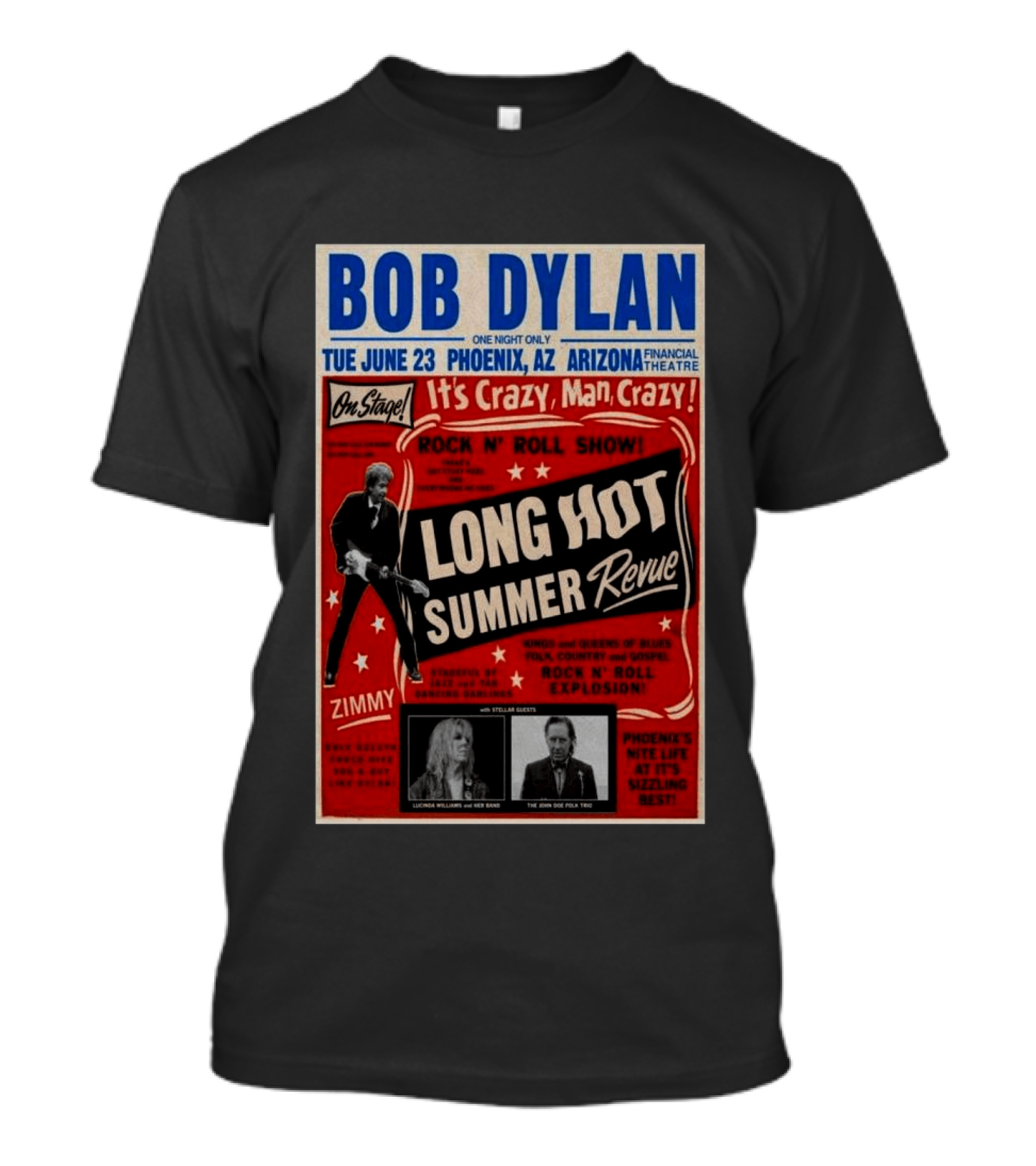 Bob Dylan Long Hot Summer Revue Phoenix Arizona Financial Theatre June 23 Arizona 2026 Tour T-Shirt