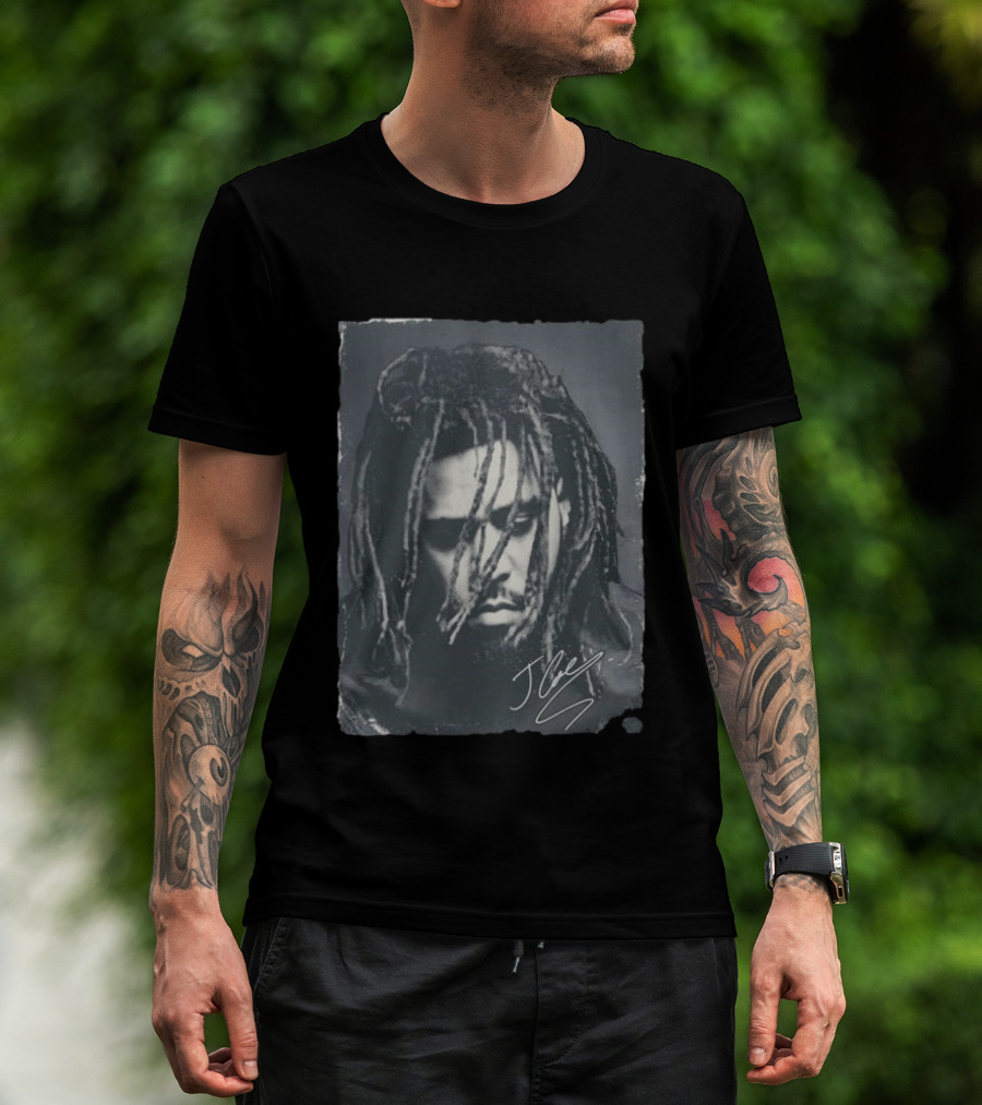 J Cole 2023 Concert Portrait Signature T-Shirt