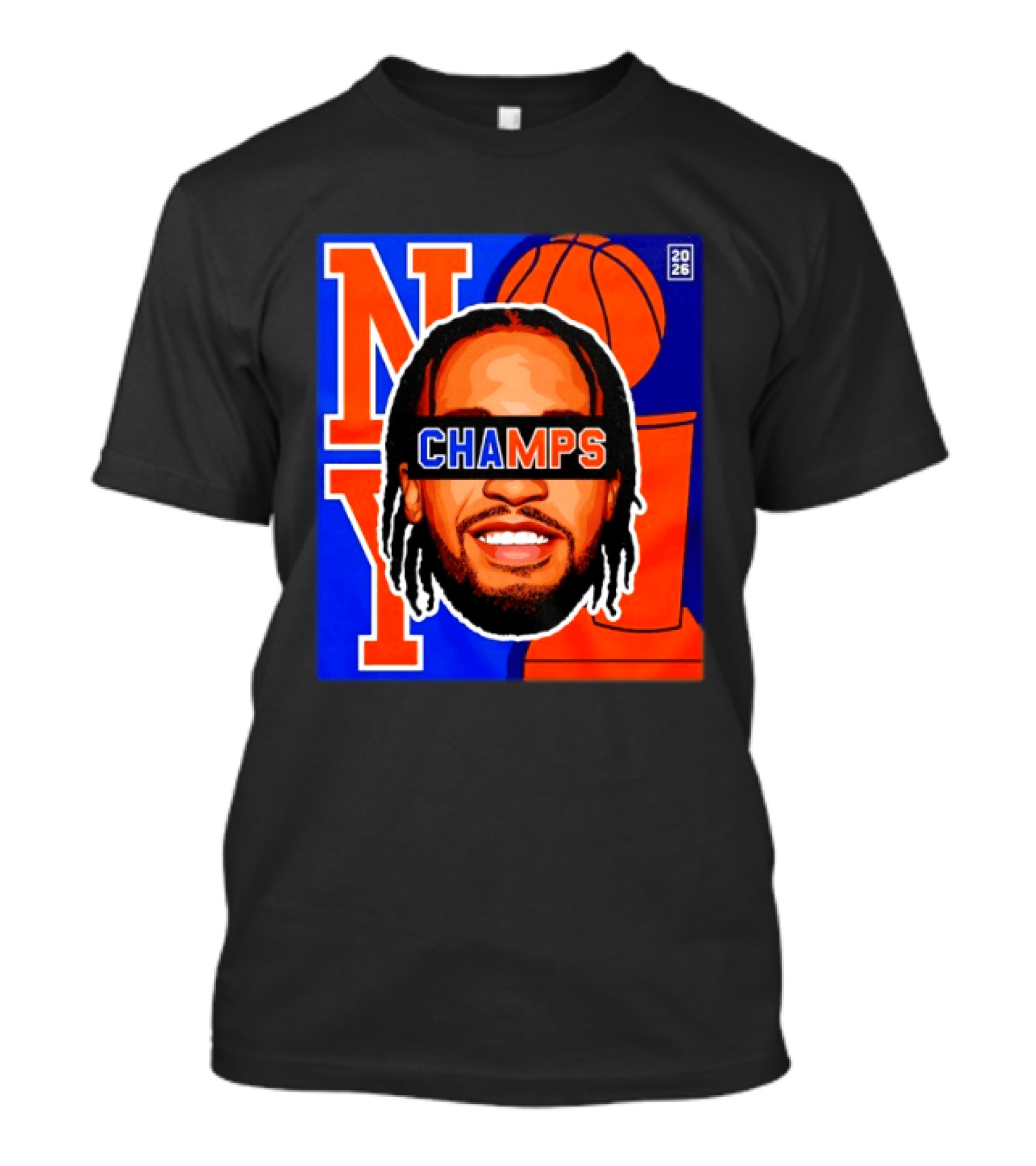 Jalen Brunson New York Knicks 2026 Champs Big Head NBA Basketball T-Shirt