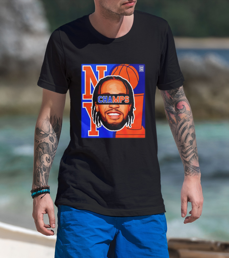 Jalen Brunson New York Knicks 2026 Champs Big Head NBA Basketball T-Shirt