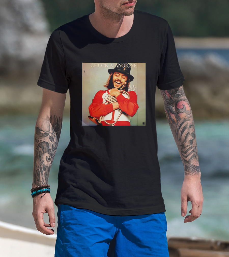 Chuck Mangione Feels So Good Iconic Album Cover With Flugelhorn Player In Red And White Outfit T-Shirt