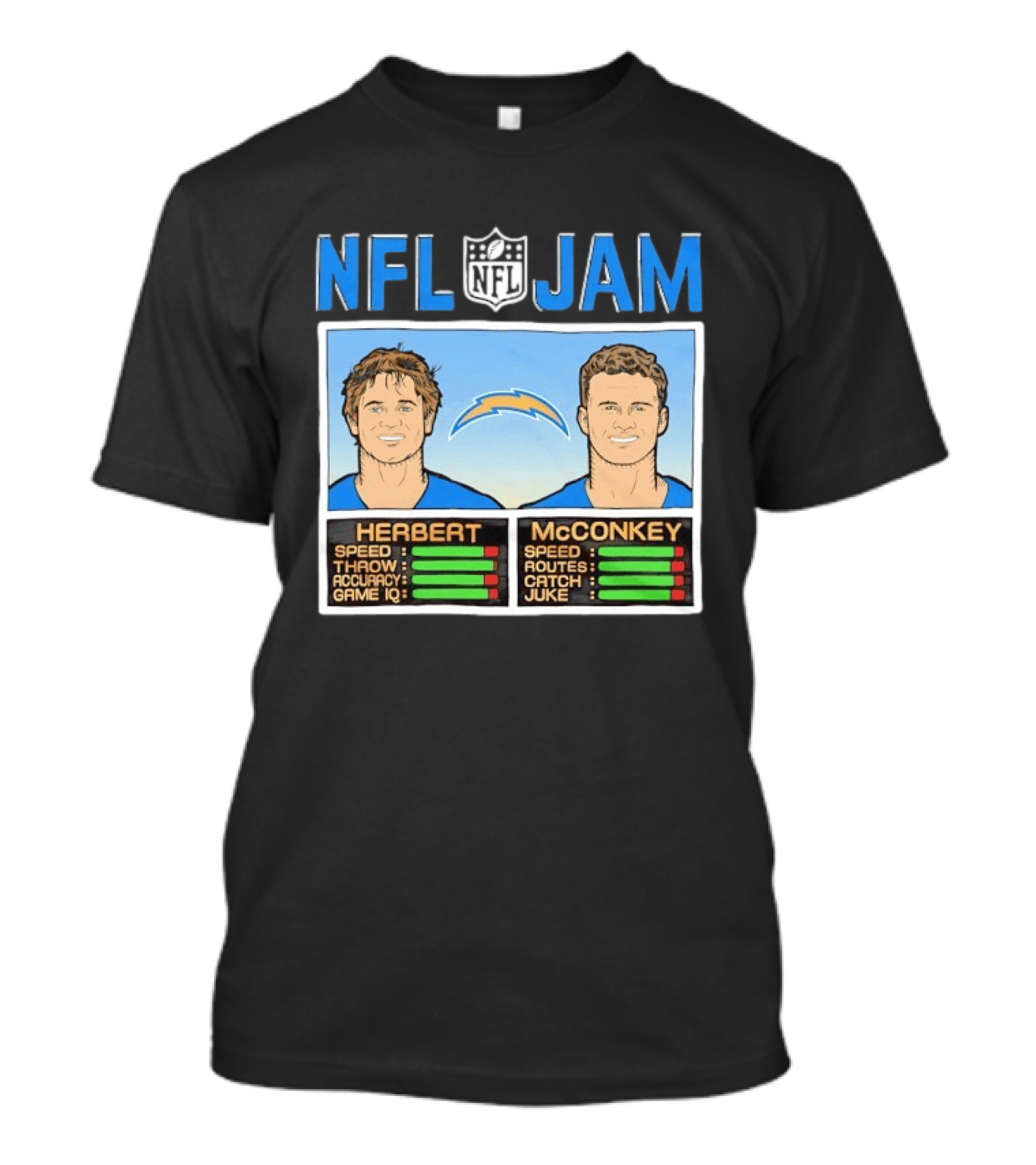 NFL Jam Herbert McConkey Los Angeles Chargers Football T-Shirt