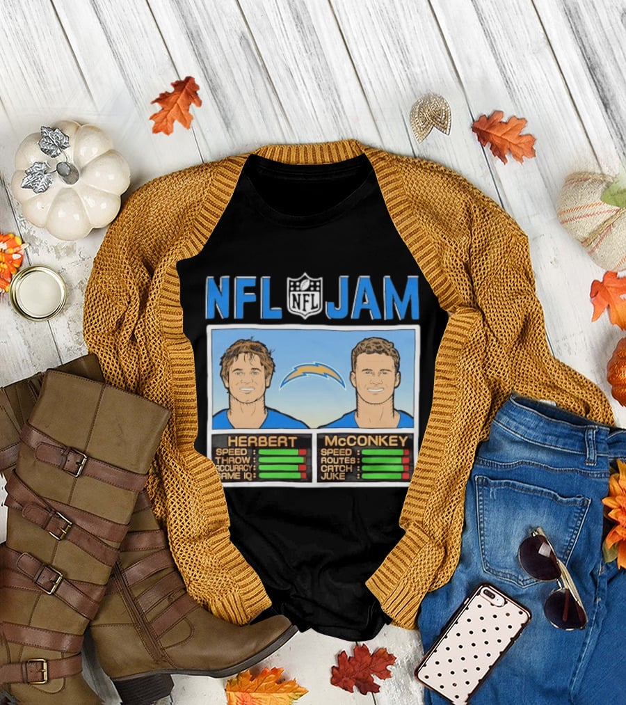 NFL Jam Herbert McConkey Los Angeles Chargers Football T-Shirt
