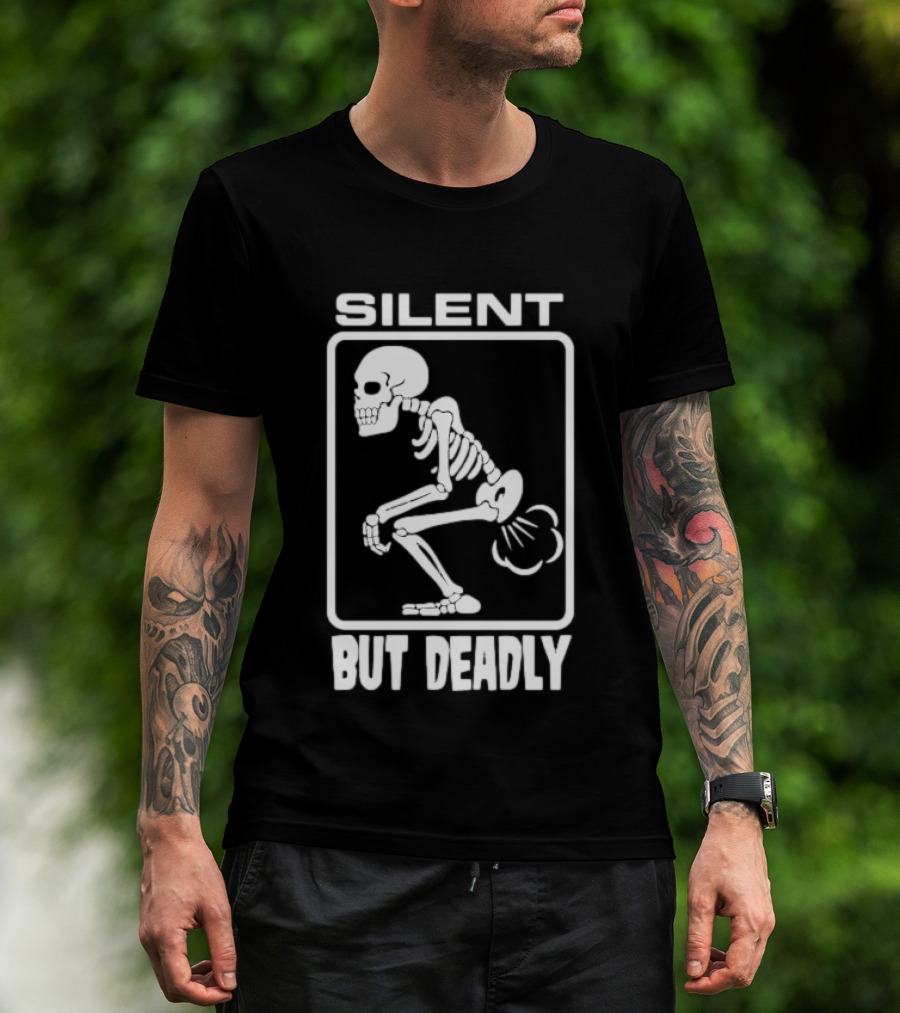 Silent But Deadly Skeleton Funny Halloween T-Shirt