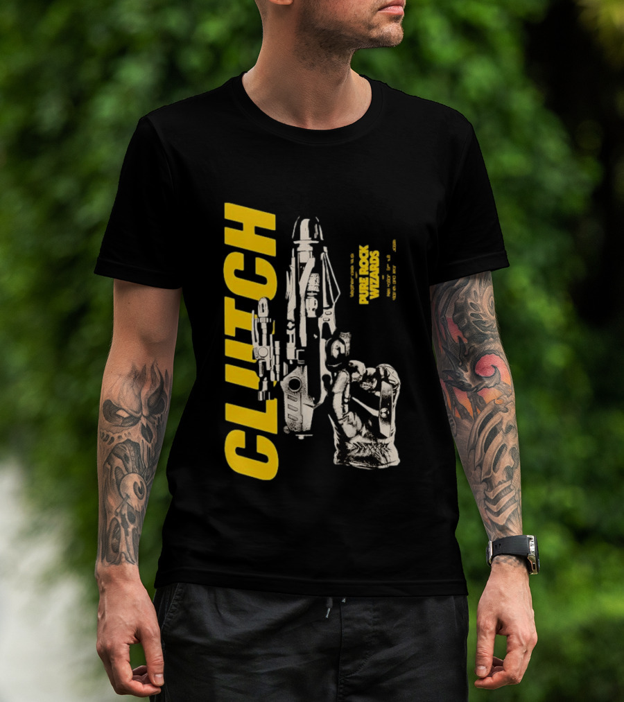 Clutch Pure Rock Wizards Tour Retro Sci Fi Mechanical Arm T-Shirt