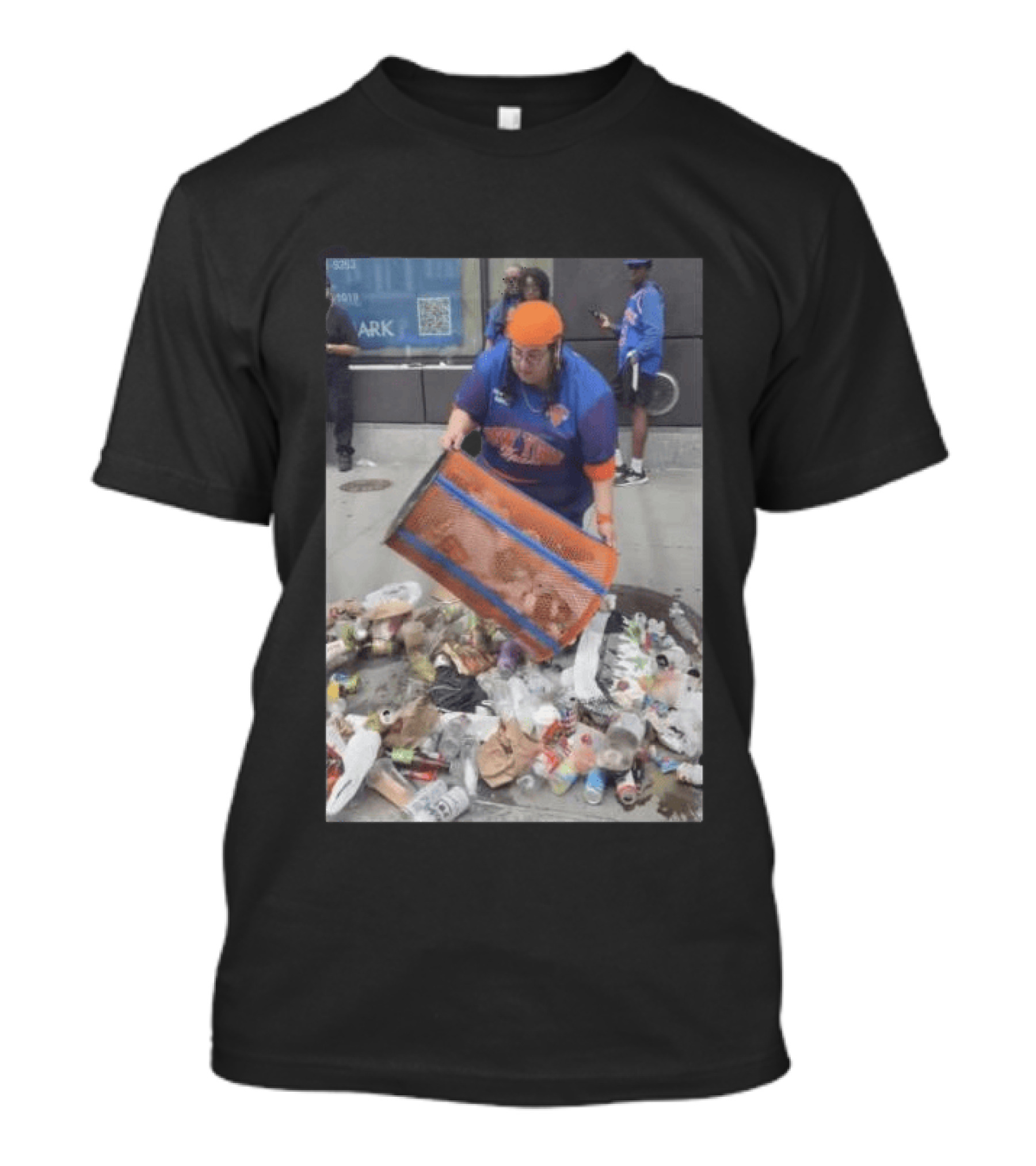 Knicks Dei Angie Trashcan Cleanup Team Fan Spirit Trash Pile T-Shirt