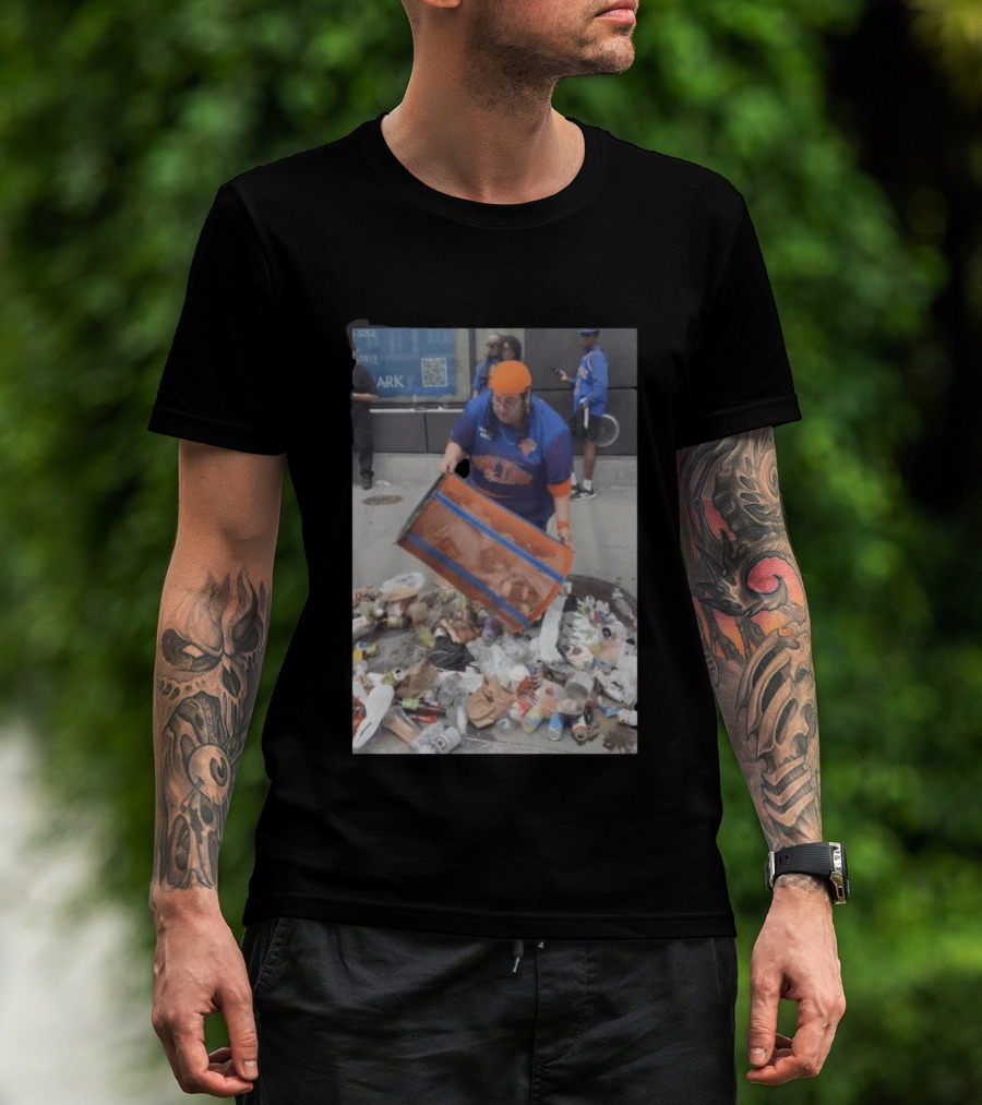 Knicks Dei Angie Trashcan Cleanup Team Fan Spirit Trash Pile T-Shirt