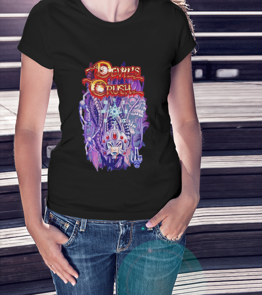 Devil's Crush Alien Skull Warrior With Mystical T-Shirt