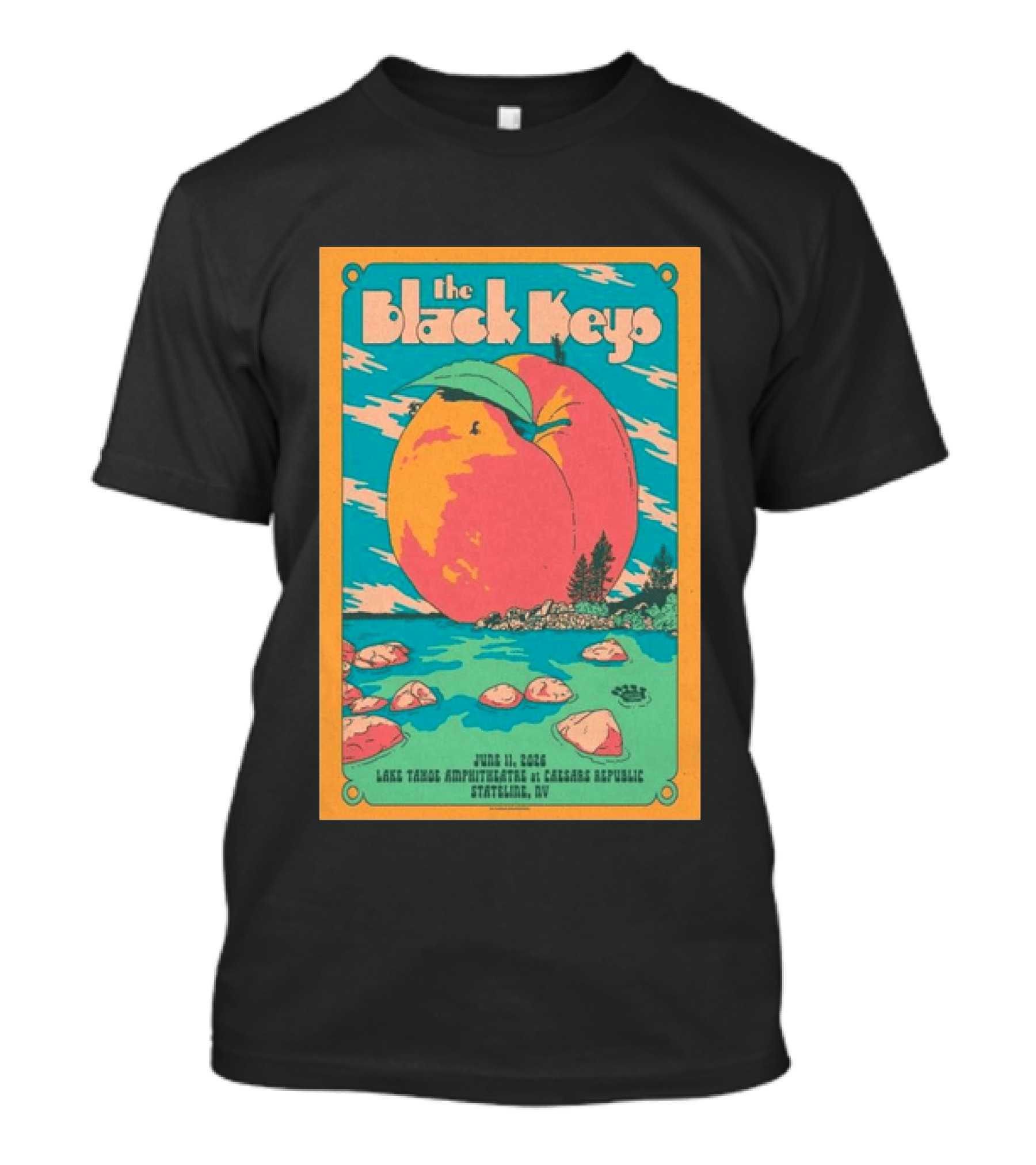 The Black Keys June 11 2026 Lake Tahoe Amphitheatre At Caesars Republic Stateline NV Peach T-Shirt