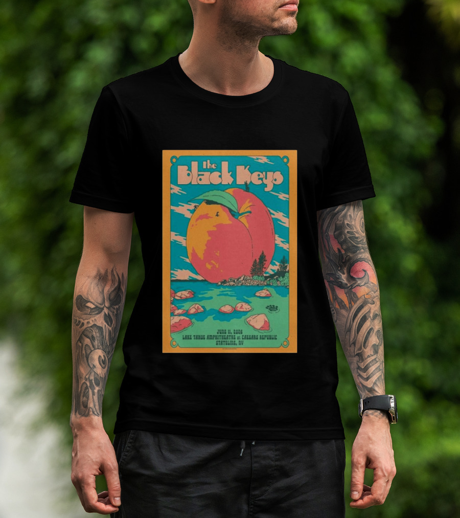 The Black Keys June 11 2026 Lake Tahoe Amphitheatre At Caesars Republic Stateline NV Peach T-Shirt