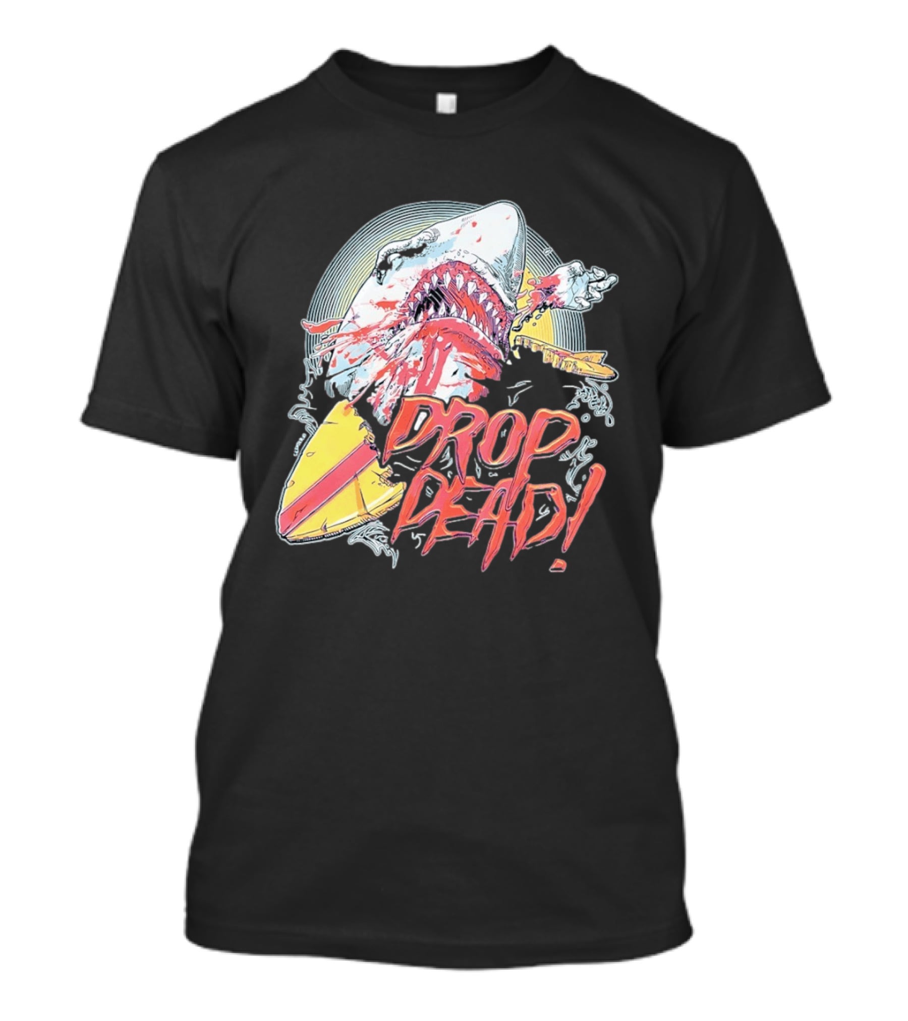Drop Dead Shark Attack Surfboard T-Shirt