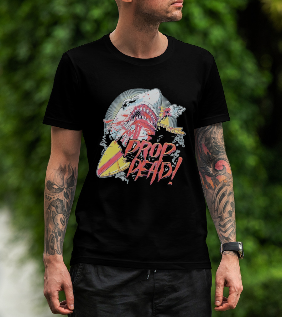Drop Dead Shark Attack Surfboard T-Shirt