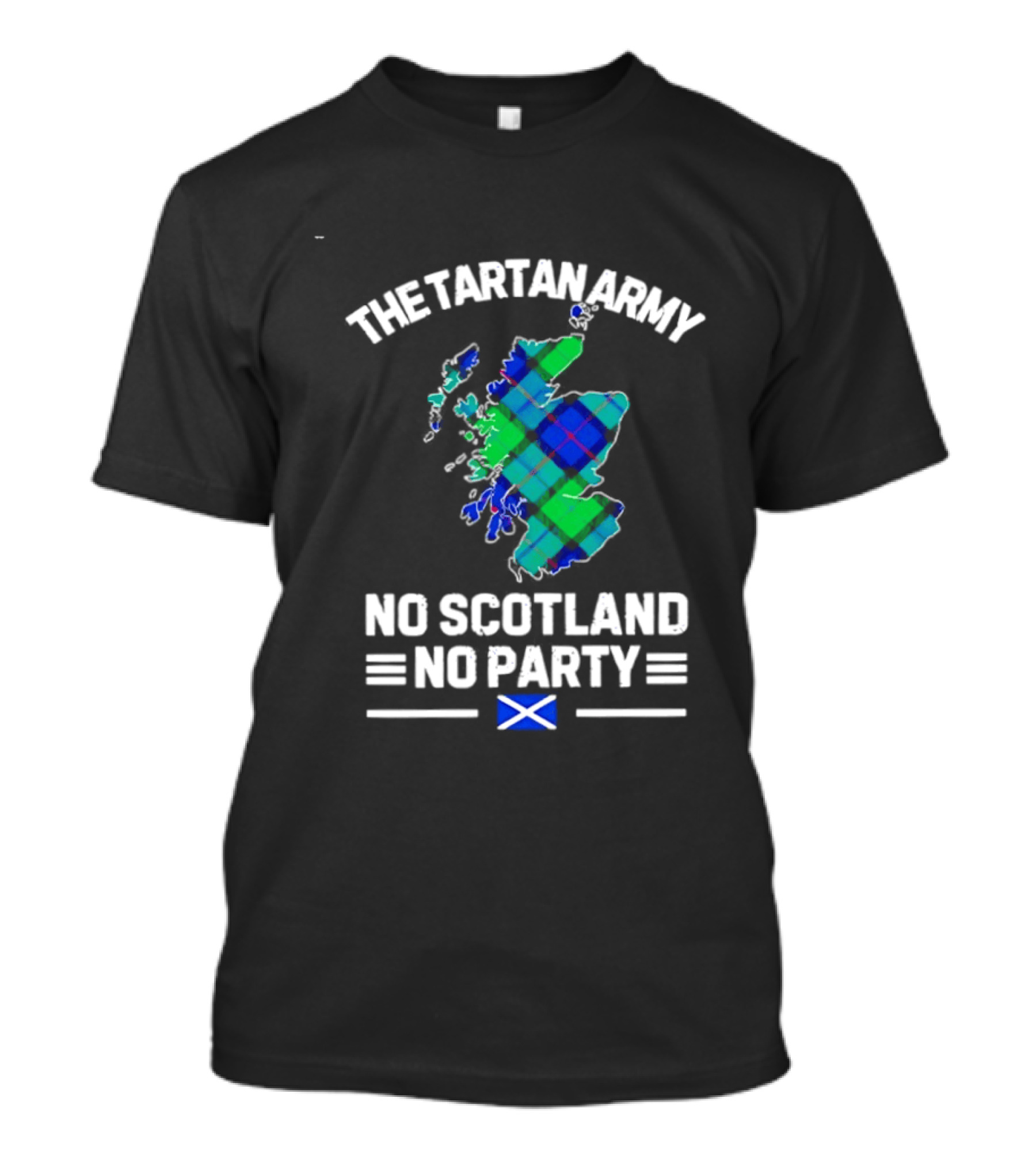 The Tartan Army No Scotland No Party Scottish Map Flag T-Shirt