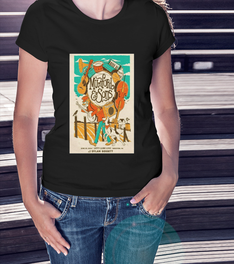 Mumford & Sons Dylan Gossett Jiffy Lube Live June 19 2026 Bristow Virginia T-Shirt