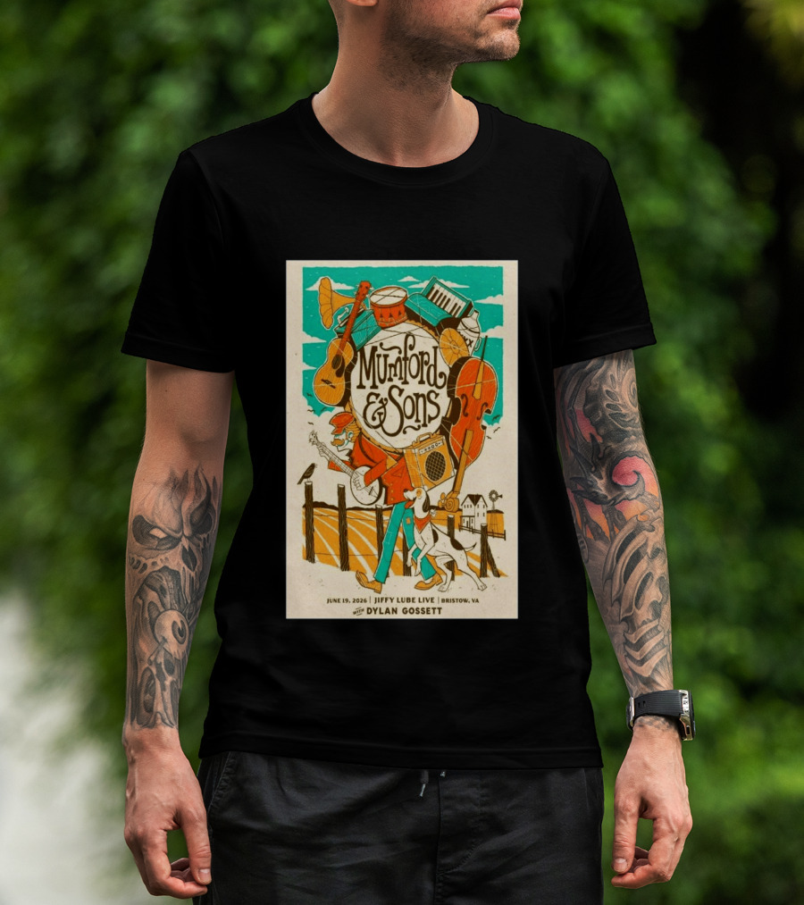 Mumford & Sons Dylan Gossett Jiffy Lube Live June 19 2026 Bristow Virginia T-Shirt
