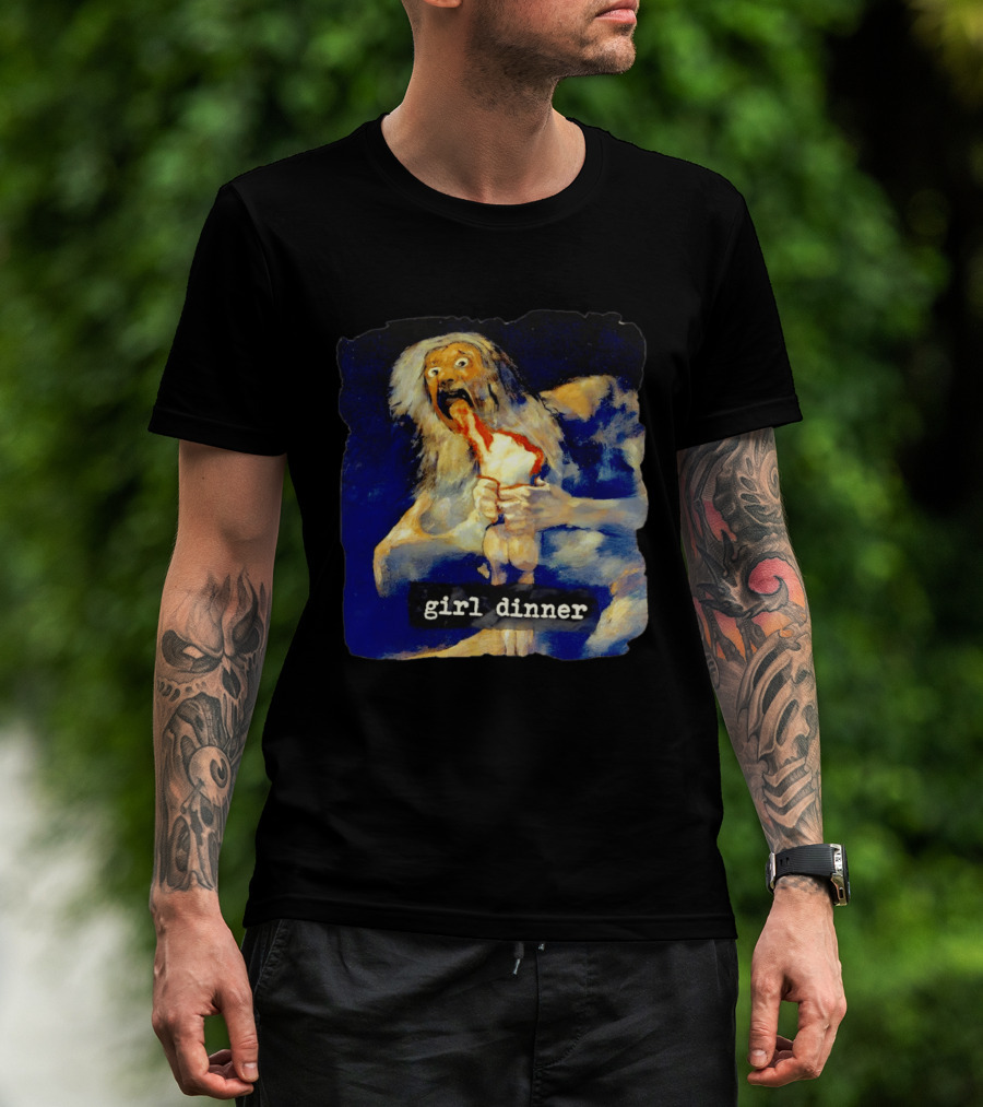 Girl Dinner Goya Painting Dark Academia Spooky Meme Saturn Devouring His Son T-Shirt