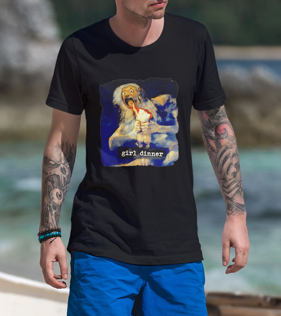 Girl Dinner Goya Painting Dark Academia Spooky Meme Saturn Devouring His Son T-Shirt