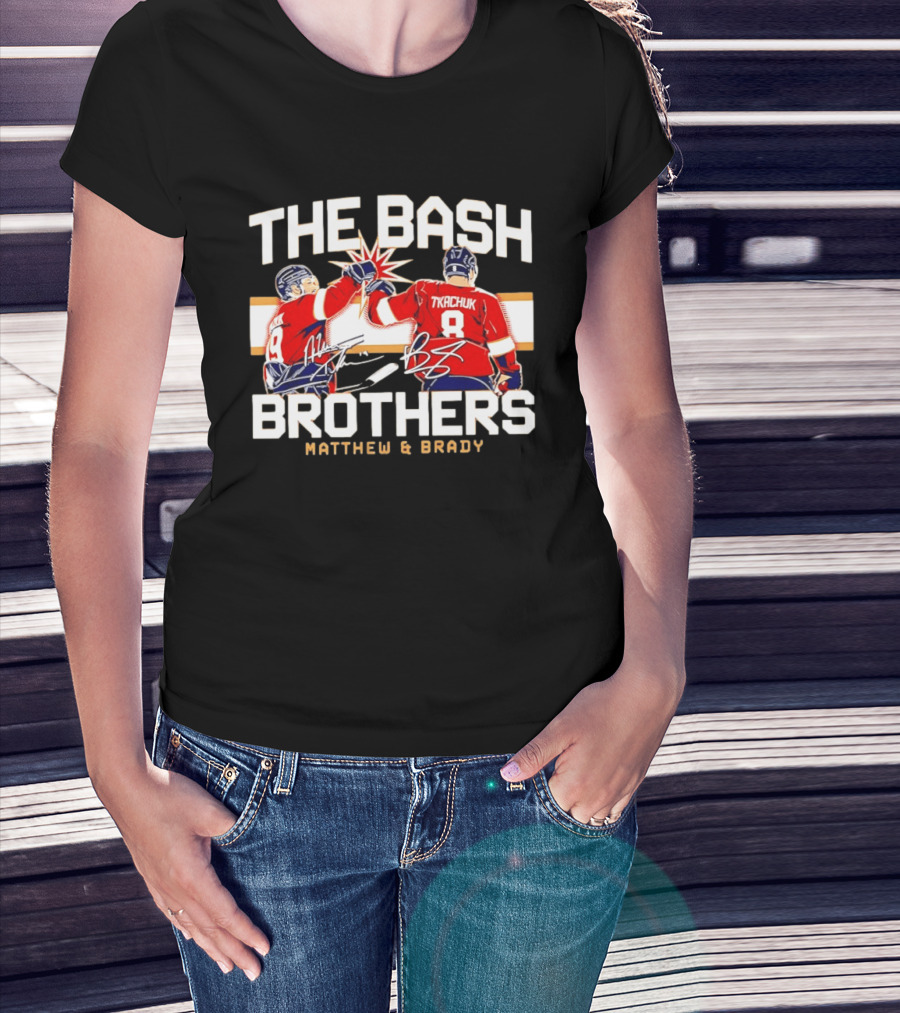 The Bash Brothers Matthew Brady Tkachuk Signatures Panthers T-Shirt