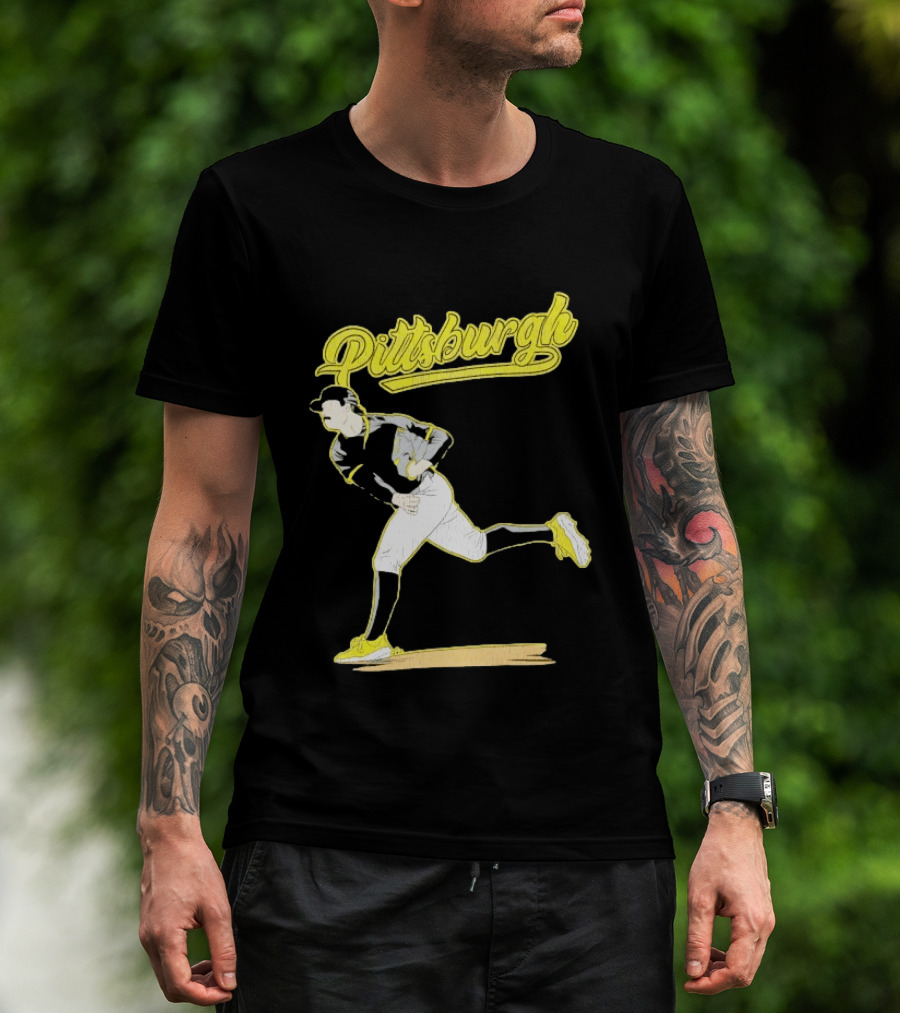 Pittsburgh Pirates Paul Skenes Baseball Player Throwing Action T-Shirt