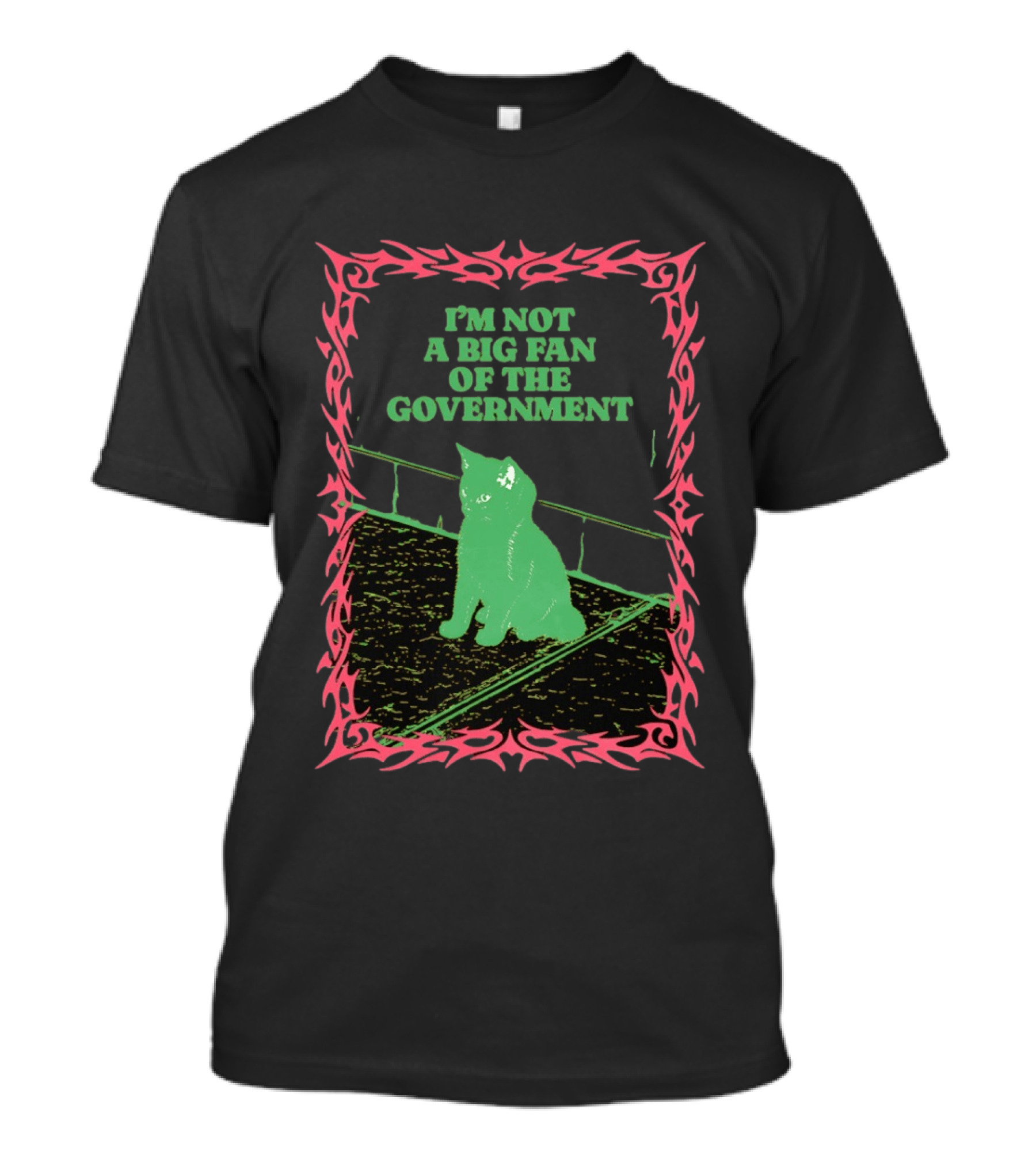 I'm Not A Big Fan Of The Government Black Cat T-Shirt