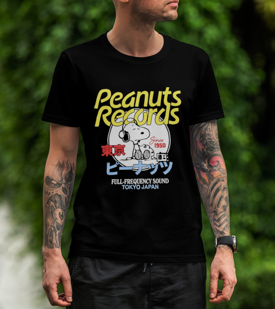 Peanuts Records Since 1950 Full Frequency Sound Tokyo Japan T-Shirt