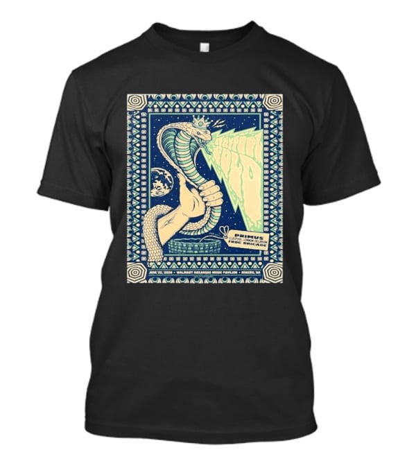 Primus Claypool Lennon Delirium Frog Brigade Tour June 22 2026 Walmart Arkansas Music Pavilion Rogers Cobra Hand T-Shirt