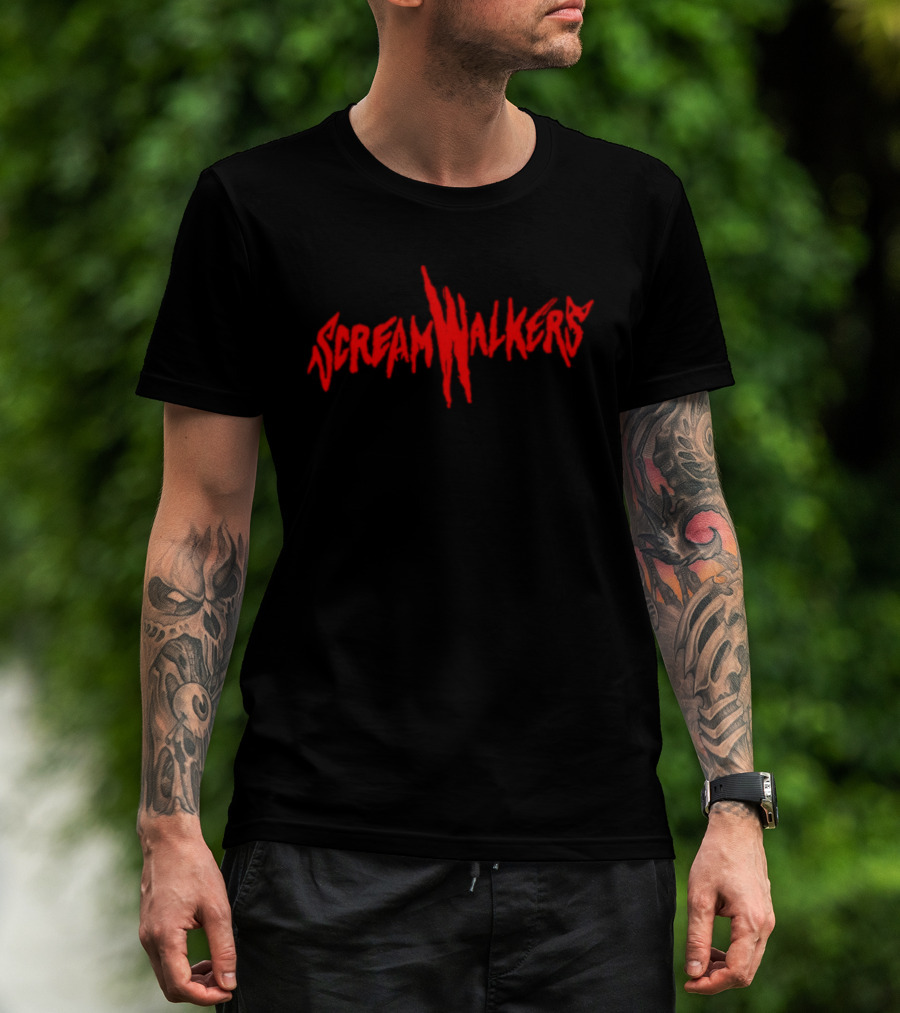Screamwalkers Red Slash Horror Movie Lettering T-Shirt