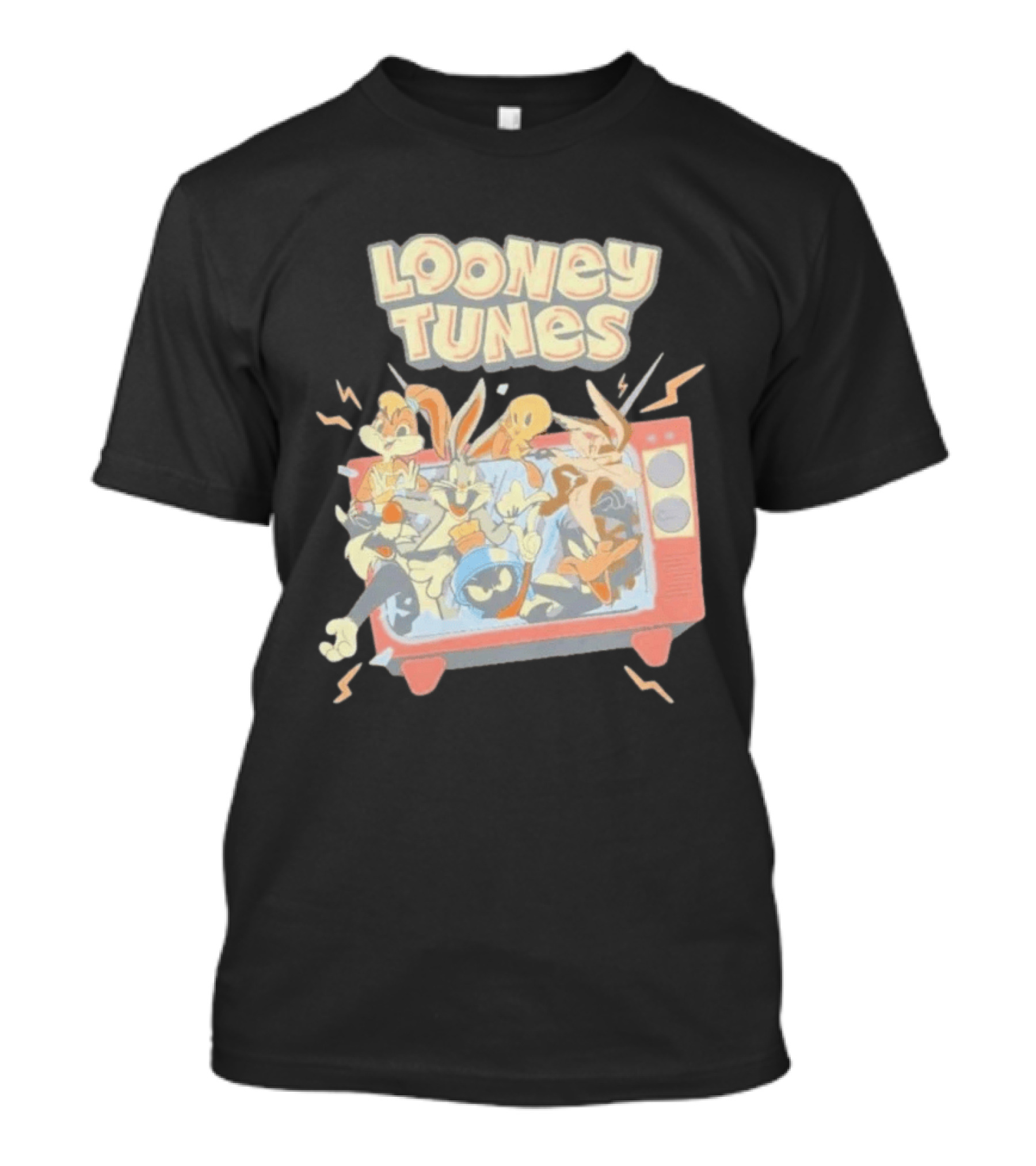 Wbs Shop Looney Tunes Characters In A Retro TV Display T-Shirt