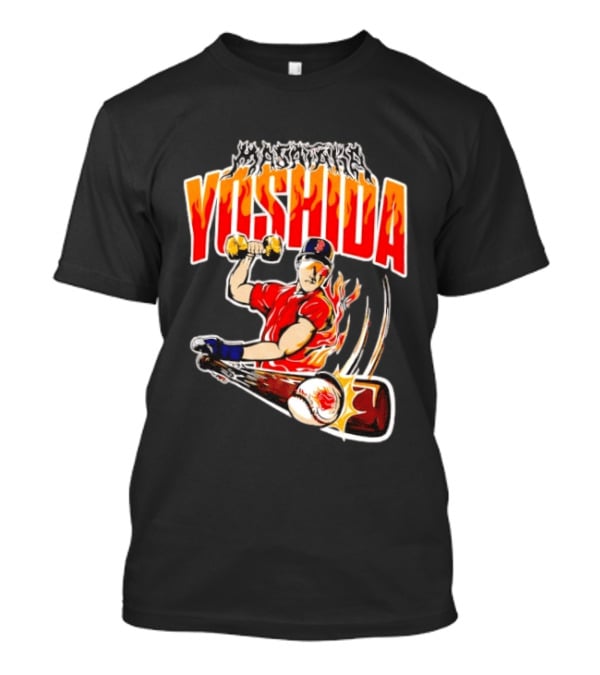 Masataka Yoshida Boston Red Sox MLB Flame Baseball T-Shirt