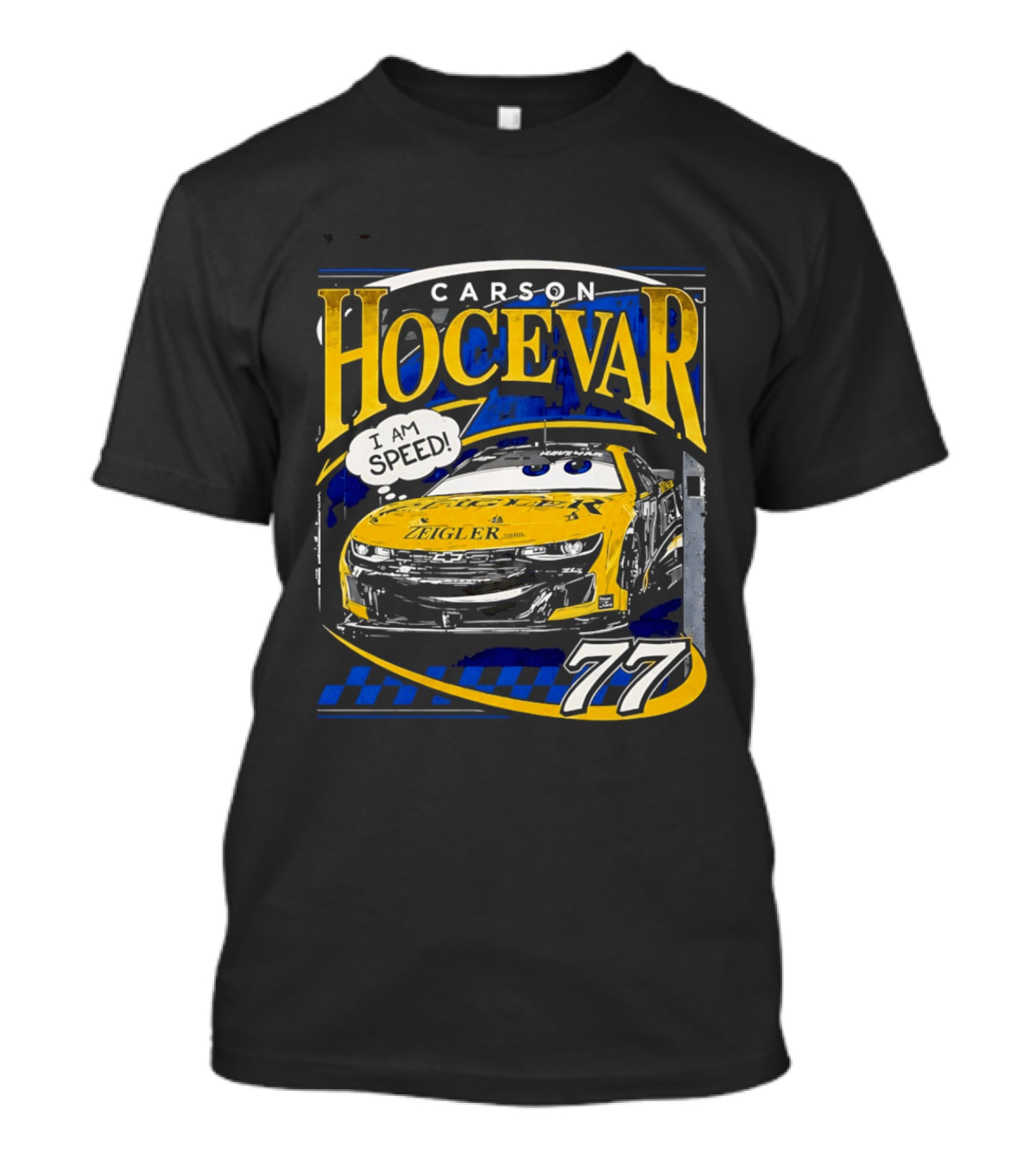 Carson Hocevar Speed Yellow Car 77 Racing T-Shirt