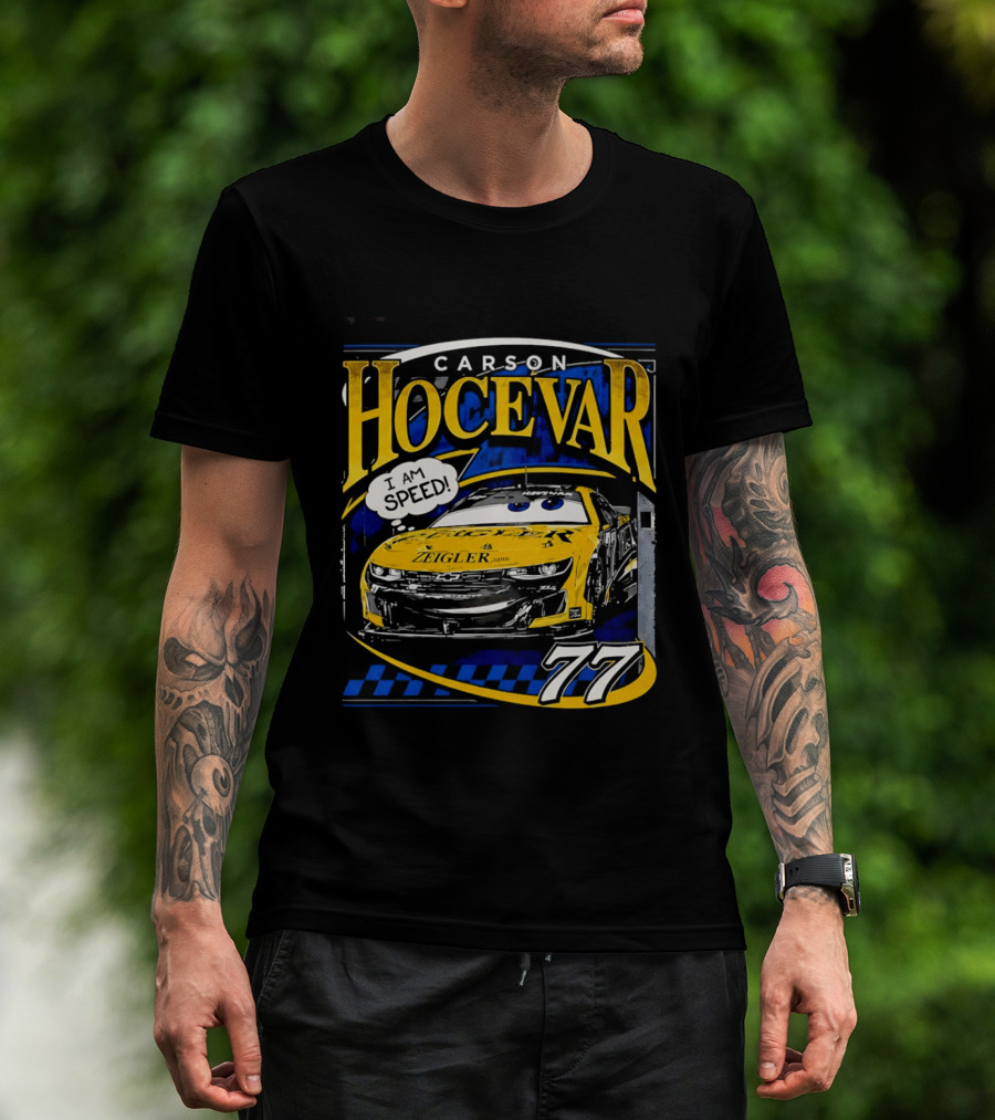 Carson Hocevar Speed Yellow Car 77 Racing T-Shirt