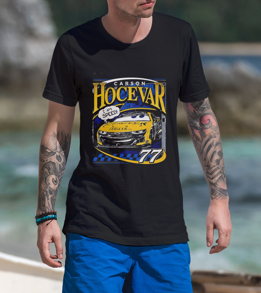 Carson Hocevar Speed Yellow Car 77 Racing T-Shirt