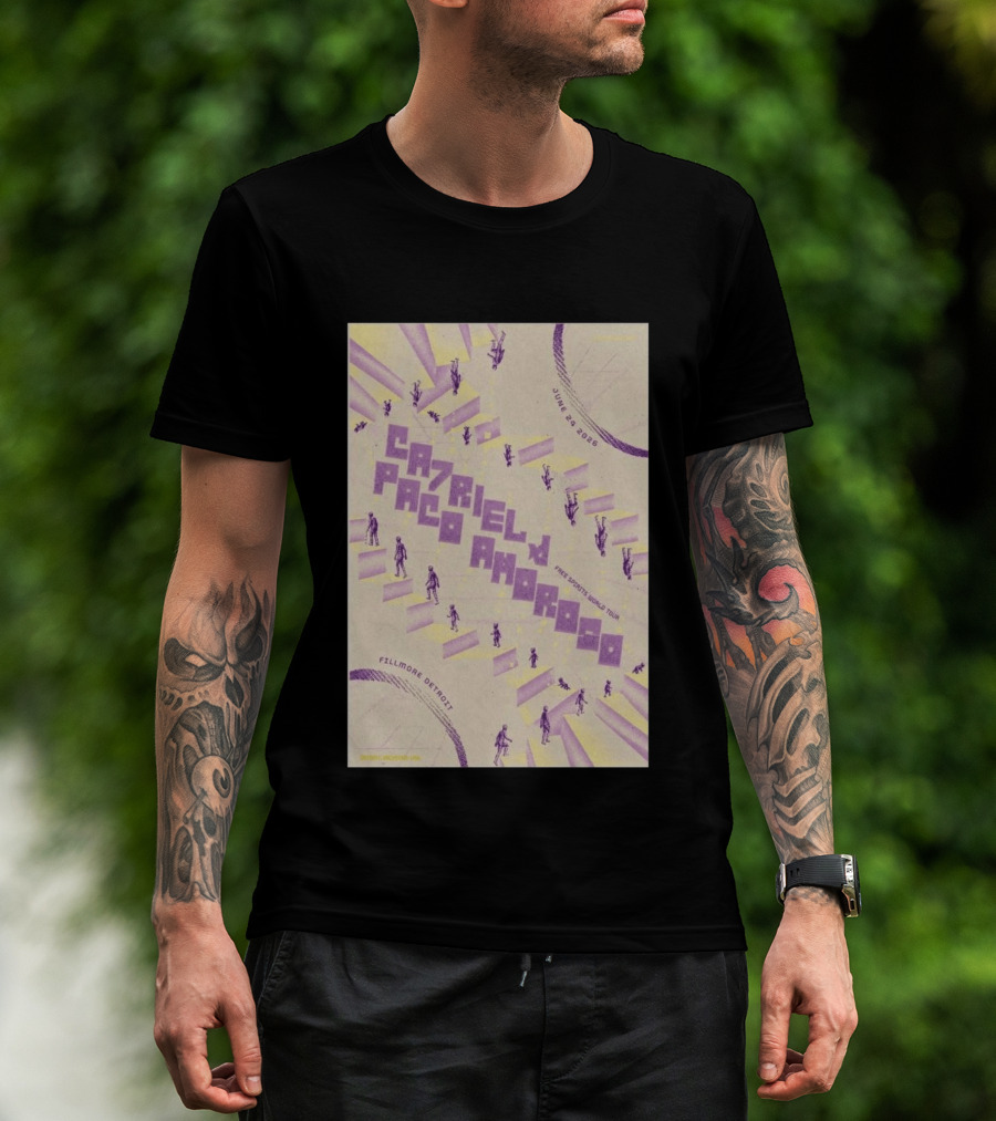 CA7RIEL Paco Amoroso Free Spirits World Tour Fillmore Detroit June 24 2026 T-Shirt
