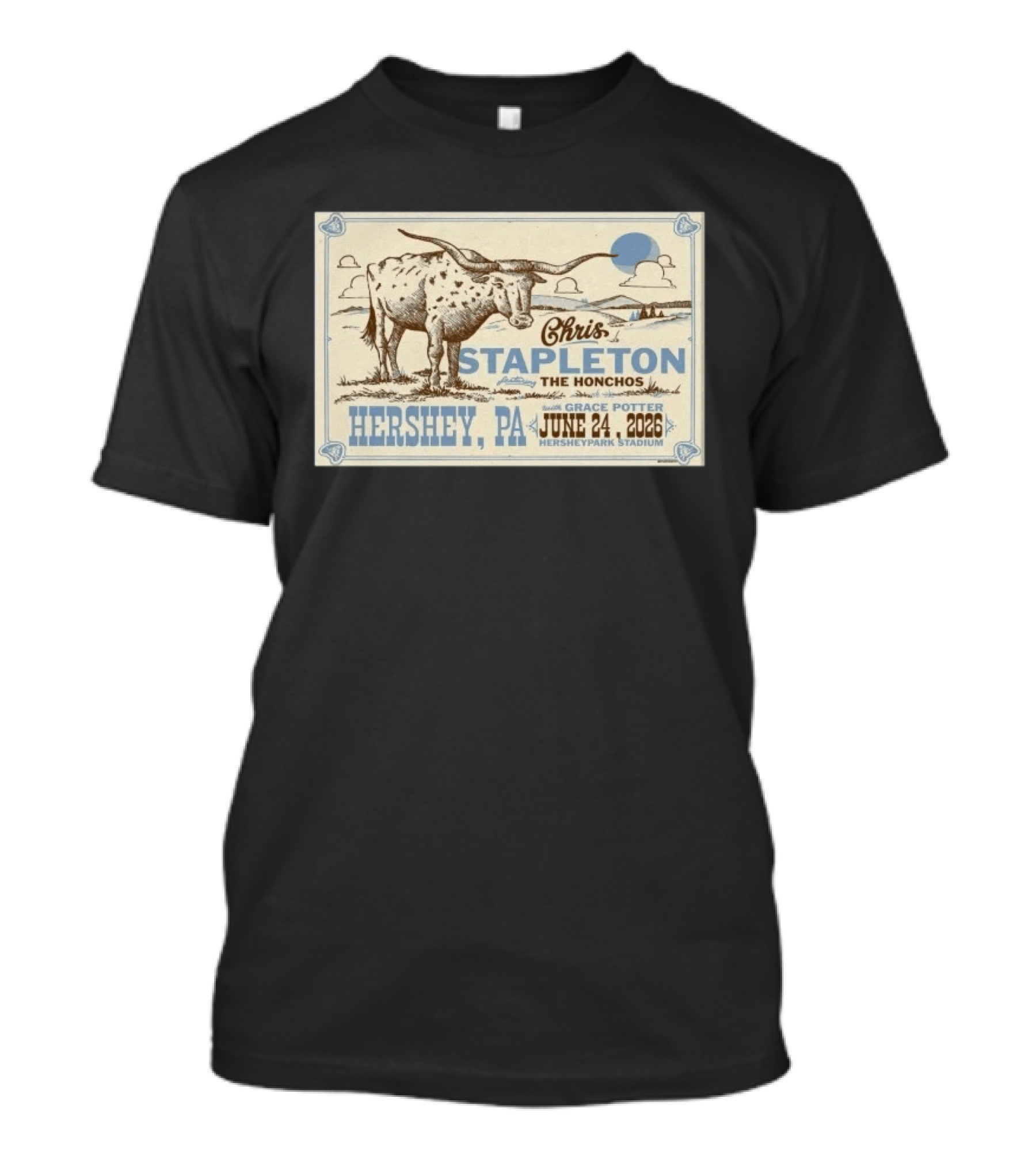 Chris Stapleton All American Road Show Hershey PA June 24 2026 With The Honchos And Grace Potter T-Shirt