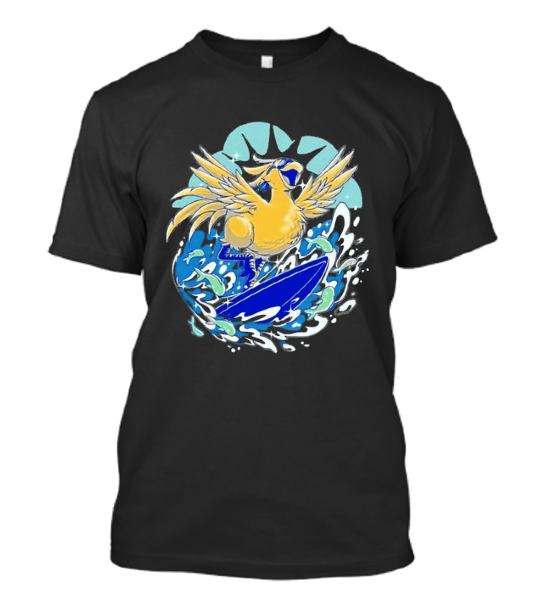 Pop Culture Wizard Surfing Yellow Bird T-Shirt