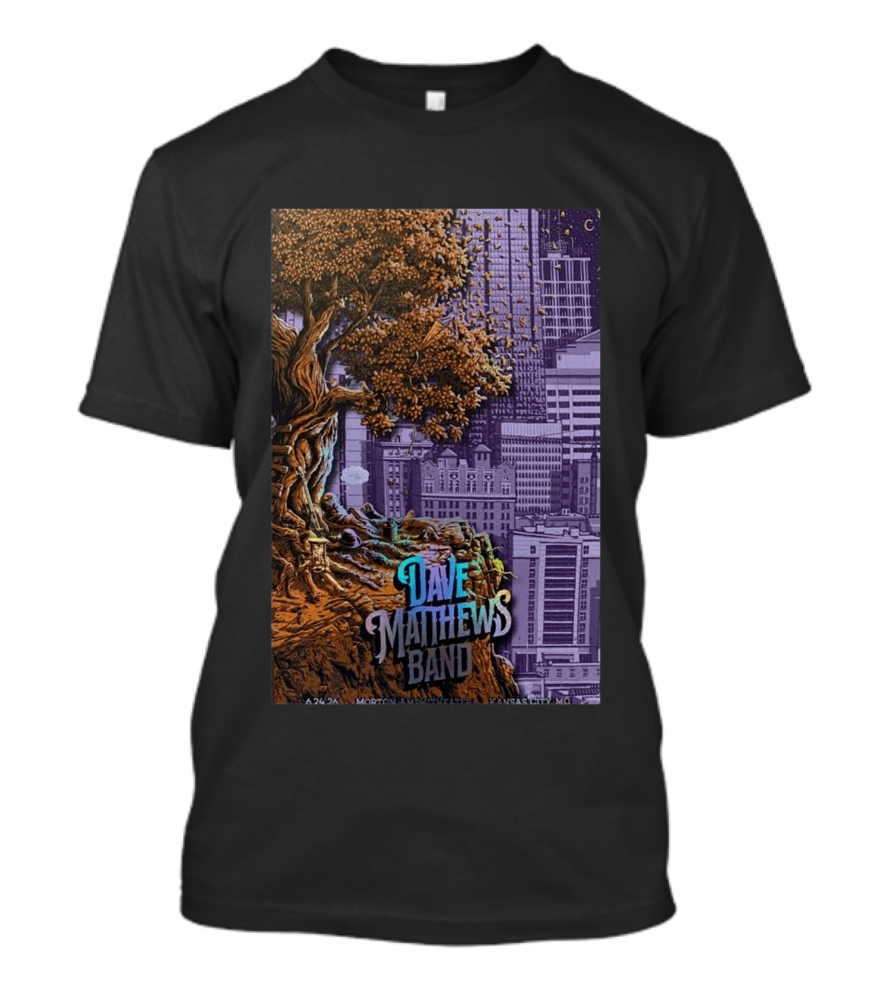 Dave Matthews Band Kansas City June 24 2026 Concert Tree Skyline T-Shirt